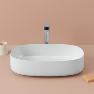 COGNAC LAVABO APPOGGIO 55X35 BIANCO LUCIDO