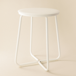 GEYSER TABOURET BLANC SATINÉ