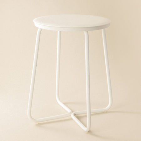 GEYSER TABOURET BLANC SATINÉ