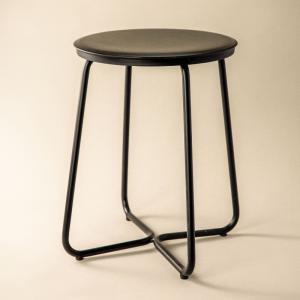 GEYSER TABOURET NOIR SATINÉ