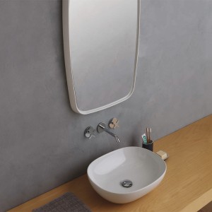 FIN 50 LAVABO À POSER ROND BLANC BRILLANT