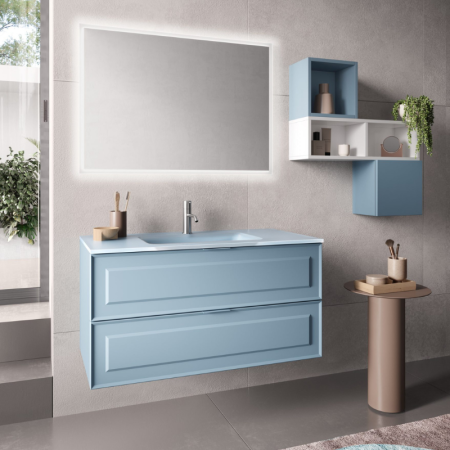 FRAME COMPOSIZIONE MOBILE CON LAVABO IN VETRO SATINATO