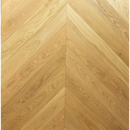 Parquet contrecollé Chêne Chevron, Pointe de Hongrie 45°, Naturel, Brossé, Vernis à l'eau UV, Choix ABC,