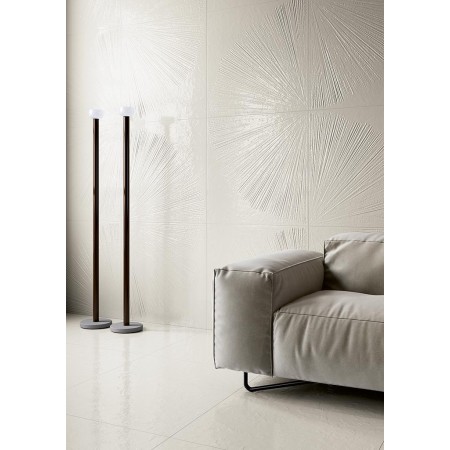 OGI DECO VENTAGLIO BIANCO MAIOLICA 90,6x90,6 LUCIDE Rectifié