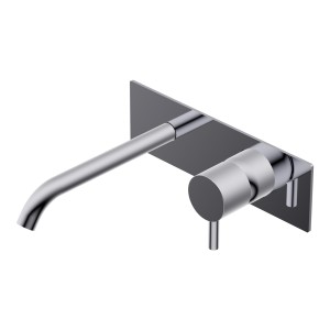 DIAMETRO35 S MITIGEUR LAVABO ENCASTRÉ AVEC PLAQUE BEC LONG CHROME - PARTIE EXTÉRIEURE