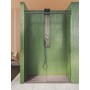 ISCHIA NICHE 1 PORTE COULISSANTE VERRE TRANSPARENT PROFLO NICKEL