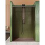 ISCHIA NICHE 1 PORTE COULISSANTE VERRE BRONZE PROFLO NICKEL