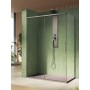 ISCHIA ANGLE 1 PORTE COULISSANTE VERRE TRANSPARENT PROFIL NICKEL