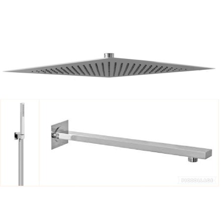 TECHNO KIT SOFFIONE DOCCIA SLIM 250X250MM AVEC SET DOUCHE QUADRO