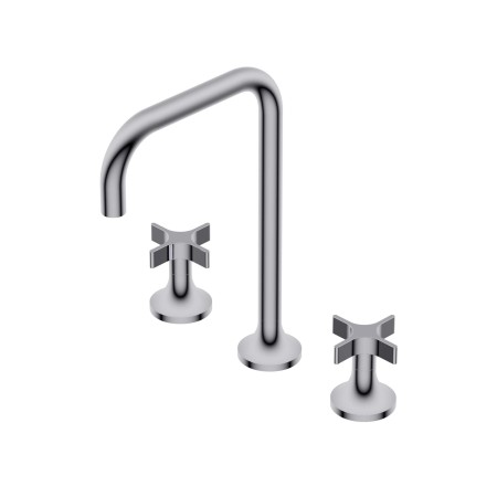 DiIAMETRO35 CROSS GROUPE À TROIS TROUS POUR LAVABO C.QUADRA CHROME
