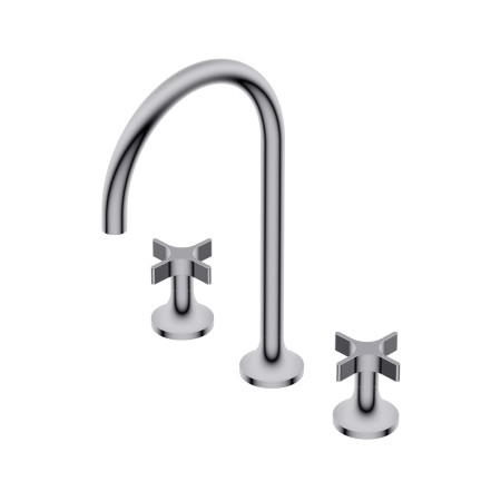 DiIAMETRO35 CROSS GROUPE À TROIS TROUS POUR LAVABO CHROME
