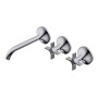 DIAMETRO35 CROSS GROUPE À TROIS TROUS ENCASTRÉ POUR LAVABO CHROME - P.EXTÉRIEURE