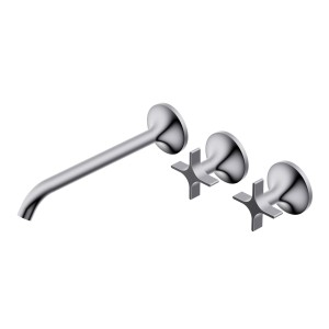 DIAMETRO35 CROSS GROUPE À TROIS TROUS ENCASTRÉ POUR LAVABO CHROME - P.EXTÉRIEURE