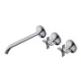 DIAMETRO35 CROSS GROUPE À TROIS TROUS ENCASTRÉ POUR LAVABO CHROME - P.EXTÉRIEURE