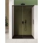 ISCHIA NICHE 1 PORTE COULISSANTE VERRE BRONZE PROFIL NOIR SATINÉ