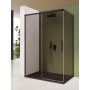 ISCHIA ANGLE 1 PORTE COULISSANTE VERRE BRONZE PROFIL NOIR SATINÉ