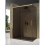 ISCHIA ANGLE 1 PORTE COULISSANTE VERRE BRONZE PROFILÉ OR