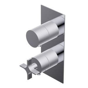 DIAMETRO35 CROSS MITIGEUR THERMOSTATIQUE ENCASTRÉ POUR DOUCHE CHROME