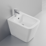 Ailin SET Vase et Bidet FILO Mur Sans Bride Siège Soft Close BIANCO LUCIDO
