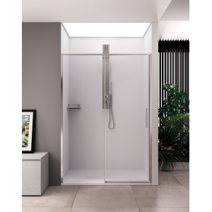 TORCELLO NICHE 1 PORTE COULISSANTE VERRE TRANSPARENT PROFIL CHROME