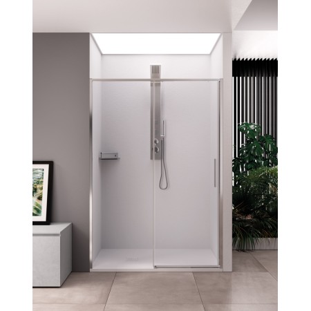 TORCELLO NICHE 1 PORTE COULISSANTE VERRE TRANSPARENT PROFIL CHROME