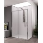 TORCELLO ANGLE 1 PORTE COULISSANTE VERRE TRANSPARENT PROFIL CHROME