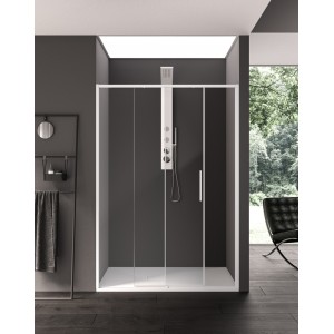 TORCELLO NICHE 1 PORTE COULISSANTE VERRE TRANSPARENT PROFIL BLANC