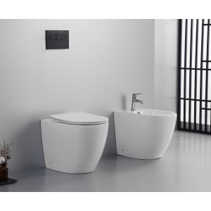 FISSORE.com ENSEMBLE DE VOLANT VASQUE + BIDET MURAL SANS BRIDE COMPRENANT UN SIÈGE SOFT CLOSE