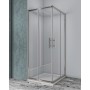 MOZIA ANGLE 2 PORTES COULISSANTES PROFIL CHROME VERRE TRANSPARENT