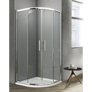 MOZIA ANGLE 2 PORTES COULISSANTES PROFIL CHROME VERRE TRANSPARENT