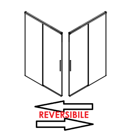 GRANDE ANGLE 1 PORTE COULISSANTE + CÔTÉ FIXE PROFIL CHROME VERRE TRANSPARENT