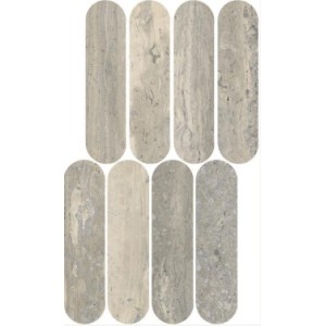 MYSTONE TRAVERTINO SILVER MOSAICO OVALE 20X36.5