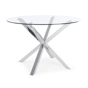 TABLE MAY ROND PIED ACIER D114