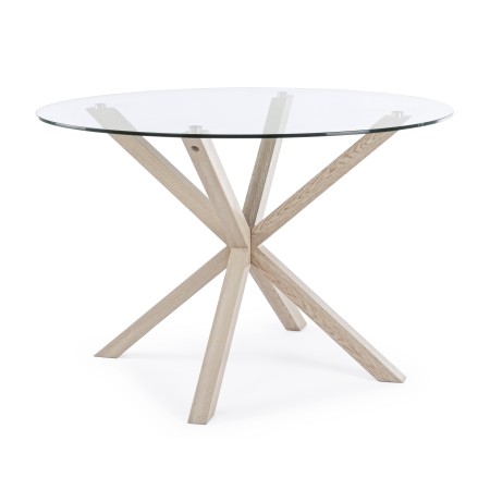 TABLE MAY ROND PIED NATUREL D114