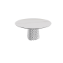 TABLE ATRIUM KERAMIK ROUND - BASE FUMÉE PIANO EN MARMO CÉRAMIQUE ALABASTRE Ø 140xh73,5