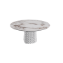 TABLE ATRIUM KERAMIK ROUND - BASE FUMÉE PIANO EN MARMO CÉRAMIQUE BRECCIA Ø 140xh73,5