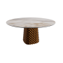 TABLE ATRIUM KERAMIK ROUND - BRONZE PIANO EN MARMO CÉRAMIQUE ALABASTRO Ø 158xh73,5