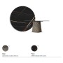 TABLE ATRIUM KERAMIK ROUND - BRONZE PIANO EN MARMO CÉRAMIQUE SAHARA NOIR LUCIDE Ø 158xh73,5