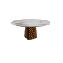 TABLE ATRIUM KERAMIK ROUND - BRONZE PIANO EN MARMO CÉRAMIQUE BRECCIA Ø 158xh73,5