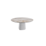 TABLE ATRIUM KERAMIK ROUND - BASE FUMÉ PIANO EN MARMO CÉRAMIQUE ALABASTRE Ø 158xh73,5