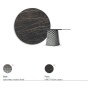 TABLE ATRIUM KERAMIK ROUND - BASE FUMÉE PIANO EN MARMO CÉRAMIQUE PORTORO MAT Ø 158xh73,5