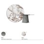 TABLE ATRIUM KERAMIK ROUND - BASE FUMÉE PIANO EN MARMO CÉRAMIQUE BRECCIA Ø 158xh73,5