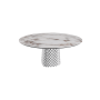 TABLE ATRIUM KERAMIK ROUND - BASE FUMÉE PIANO EN MARMO CÉRAMIQUE BRECCIA Ø 158xh73,5