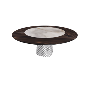 copy of TABLE ATRIUM KER-WOOD ROUND Ø180x74,5H - FUMÉ/CHÊNE