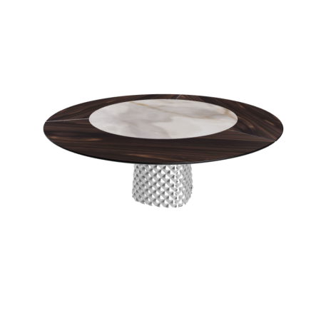 copy of TABLE ATRIUM KER-WOOD ROUND Ø180x74,5H - FUMÉ/CHÊNE