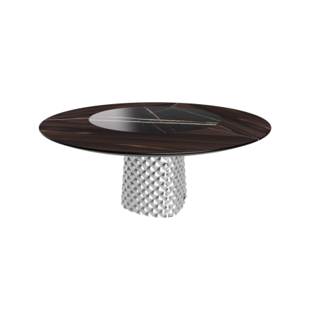 copy of TABLE ATRIUM KER-WOOD ROUND Ø160x74,5H - FUMÉ/CHÊNE
