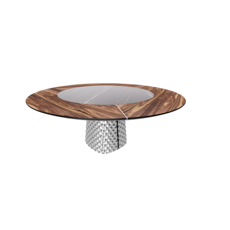 copy of TABLE ATRIUM KER-WOOD ROUND Ø180x74,5H - FUMÉ/NOYER