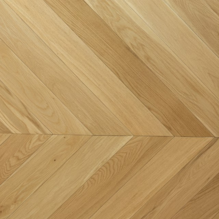 Parquet contrecollé Chêne Européen, Point de Hongrie, Brossé, Vernis UV Naturel, 10-4x90x610mm