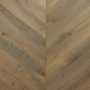 Parquet contrecollé Chêne, Chevron Hongrois 30, Smoked Brown, 15-4x102x520mm