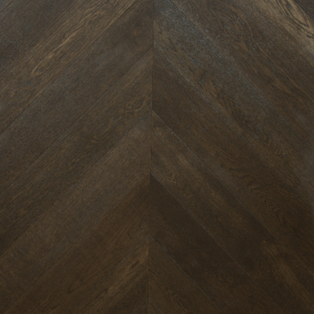 Parquet contrecollé Chêne Européen, Point de Hongrie Dark, Brossé, Vernis, Choix Ab, 14-3x125x680mm